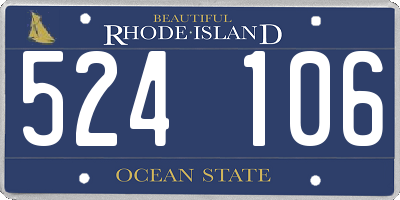 RI license plate 524106