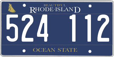 RI license plate 524112