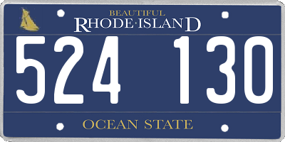 RI license plate 524130