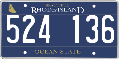 RI license plate 524136