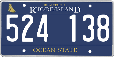 RI license plate 524138