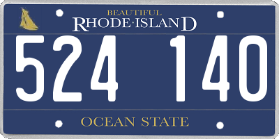 RI license plate 524140