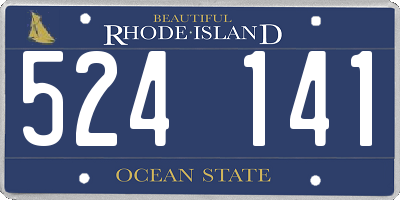 RI license plate 524141