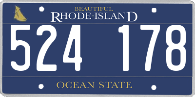 RI license plate 524178