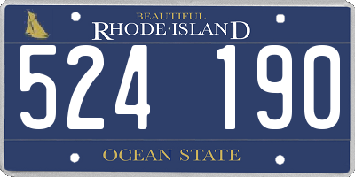 RI license plate 524190
