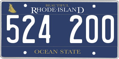 RI license plate 524200