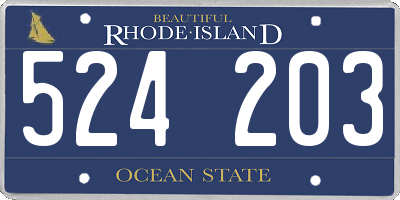 RI license plate 524203