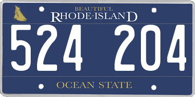 RI license plate 524204