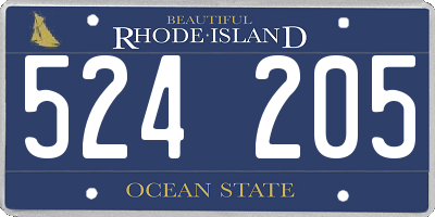 RI license plate 524205