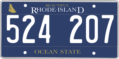 RI license plate 524207