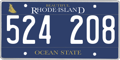 RI license plate 524208