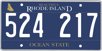 RI license plate 524217