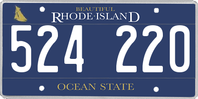 RI license plate 524220