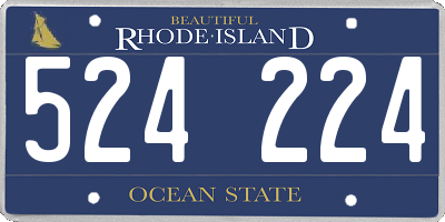RI license plate 524224