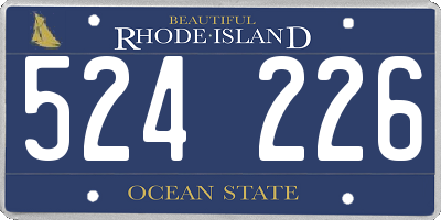 RI license plate 524226