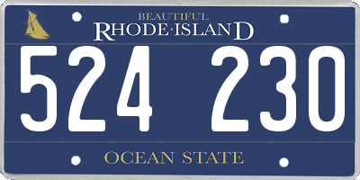 RI license plate 524230