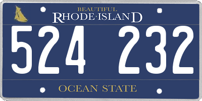 RI license plate 524232