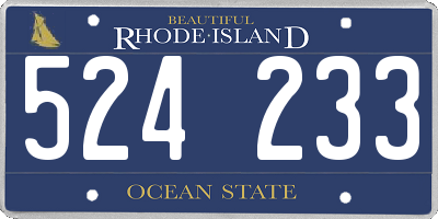 RI license plate 524233