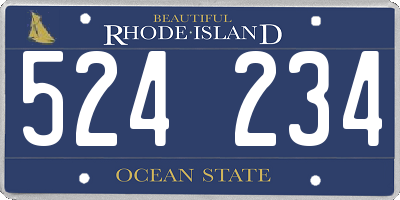 RI license plate 524234