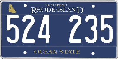 RI license plate 524235