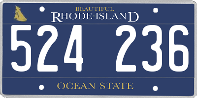RI license plate 524236