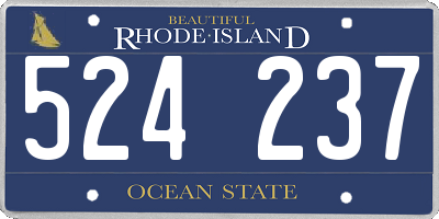 RI license plate 524237