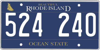 RI license plate 524240
