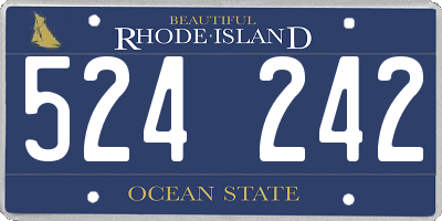RI license plate 524242