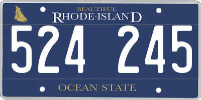 RI license plate 524245