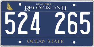 RI license plate 524265