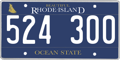 RI license plate 524300