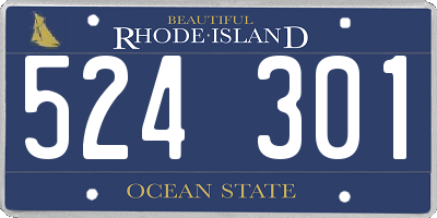 RI license plate 524301