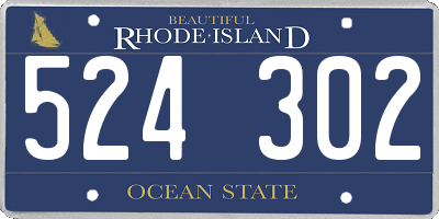 RI license plate 524302
