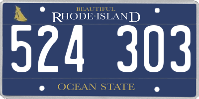 RI license plate 524303