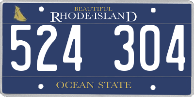 RI license plate 524304