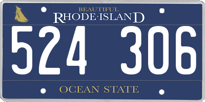 RI license plate 524306