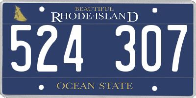 RI license plate 524307