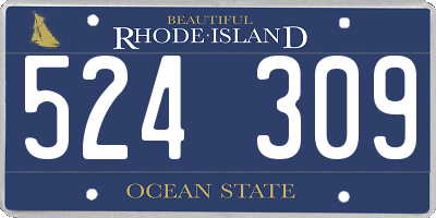 RI license plate 524309