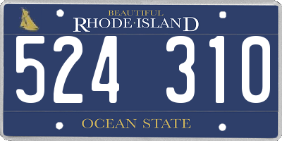 RI license plate 524310