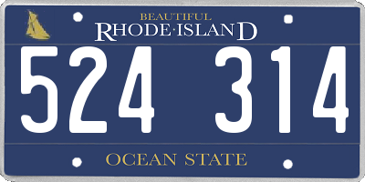 RI license plate 524314