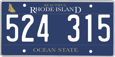 RI license plate 524315