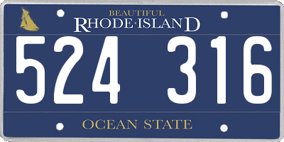 RI license plate 524316