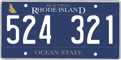 RI license plate 524321