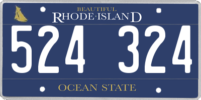 RI license plate 524324