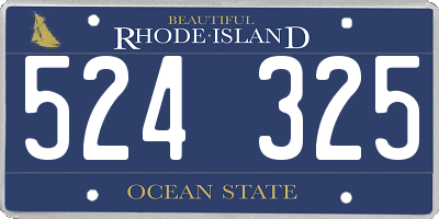 RI license plate 524325