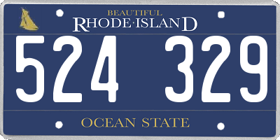 RI license plate 524329