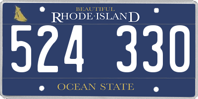 RI license plate 524330