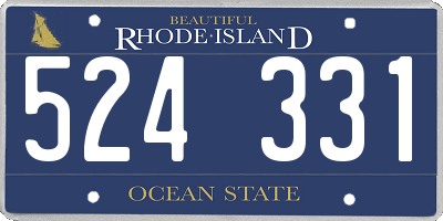 RI license plate 524331