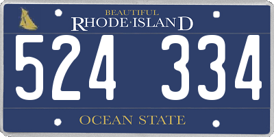 RI license plate 524334