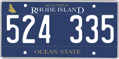 RI license plate 524335